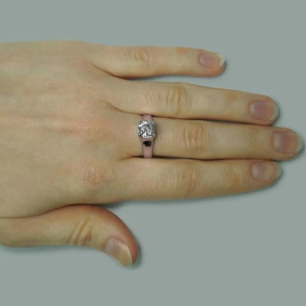 1.50 Carat Round Brilliant Real Diamond Solitaire Ring Rose Gold