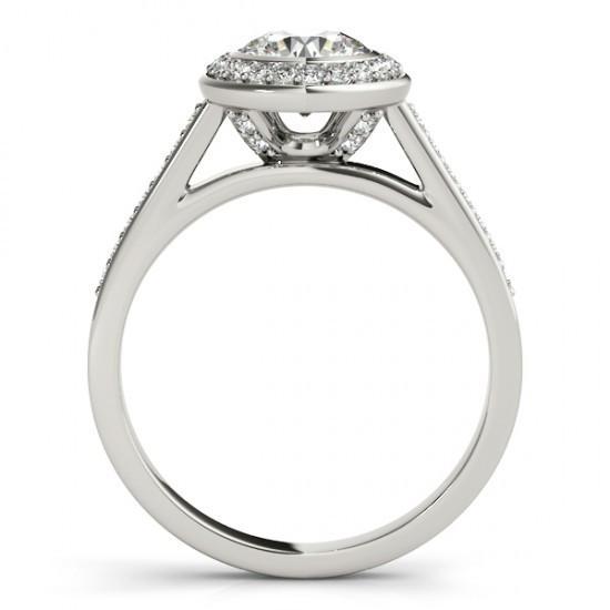 1.50 Carat Round Natural Diamond Halo Ring