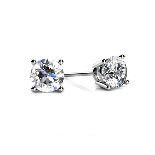 1.50 Carats Genuine Diamond Stud Earrings White Gold 14K Women's Jewelry
