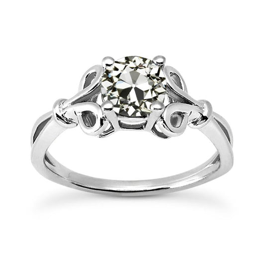 natural round diamond 1.50ct ring front view