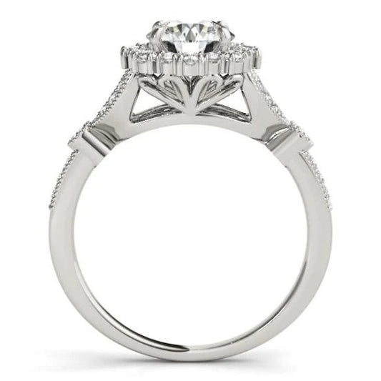 natural round diamond 1.50ct ring side angle