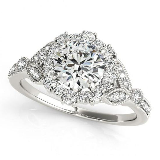 natural round diamond 1.50ct ring front view
