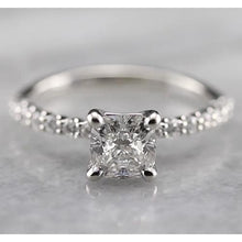 1.50 Carats Radiant Natural Diamond Engagement Ring White Gold 14K