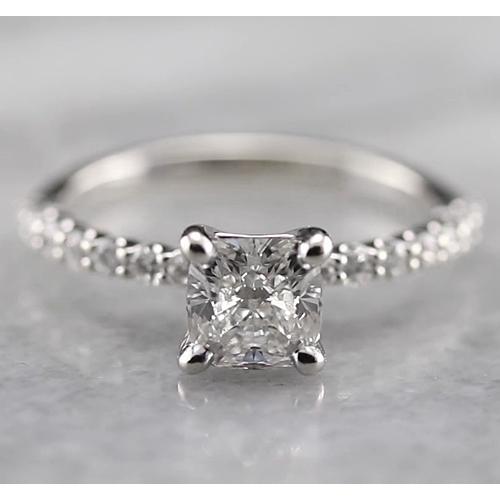 1.50 Carats Radiant Natural Diamond Engagement Ring White Gold 14K