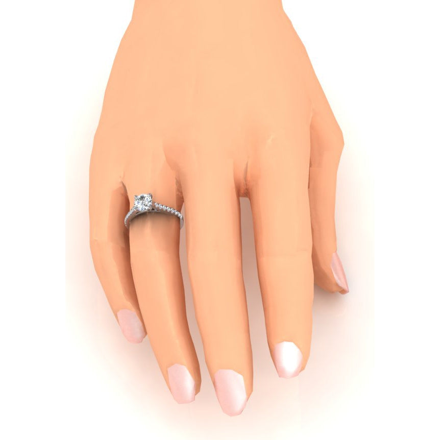 1.50 Carats Solitaire Ring With Accents
