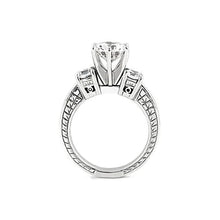 1.50 Carats Real Diamond Three Stone Gold Engagement Ring