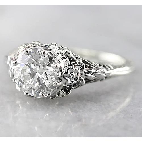 natural round diamond 1.50ct ring side angle