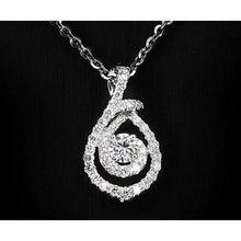 1.50 Carats Round Real Natural Earth Mined Diamond Twirl Style Pendant White Gold Jewellery