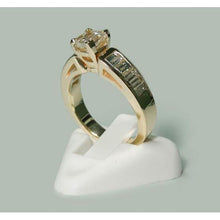 1.50 Ct Princess & Baguette Natural Diamond Engagement Ring Yellow