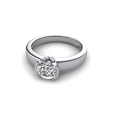 natural round diamond 1.50ct ring front view