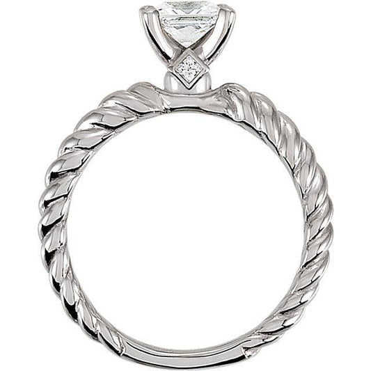 natural princess diamond 1.51ct ring front view