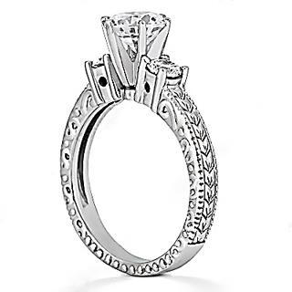 1.51 Ct. Antique Style Gold Genuine Diamond Three Stone