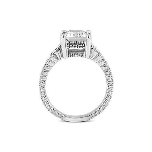 1.51 Ct. Emerald Real Diamond Engagement Ring Antique Style Jewelry