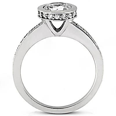 1.55 Ct. Hidden Halo Diamonds Women Engagement Ring With Accents