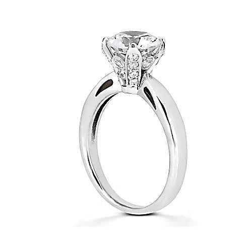 natural round diamond 1.57ct ring side angle