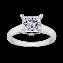 Princess Solitaire Natural Diamond Engagement Ring