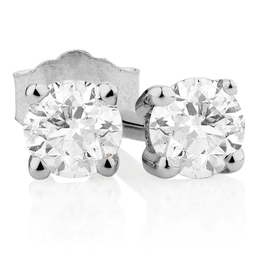 natural round diamond 1.60ct earring front view