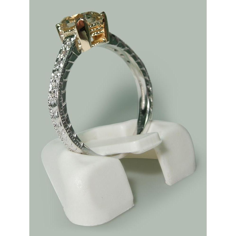 1.60 Ct Radiant & Round Natural Diamonds Wedding  Tone Gold