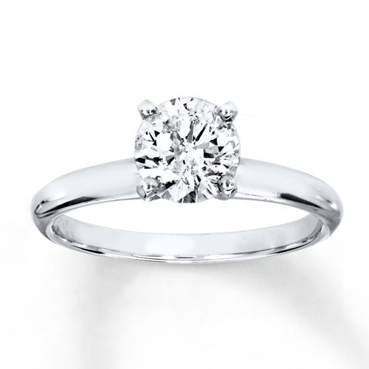 natural round diamond 1.60ct ring front view