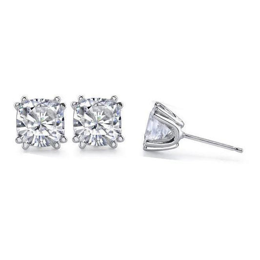 1.60 Ct. Real Diamond Stud Earrings Cushion Cut White Gold