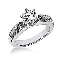 1.74 Carats Natural Diamond Engagement Ring Set Vintage Style