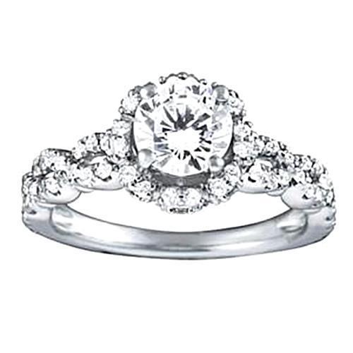 natural round diamond 1.75ct ring front view