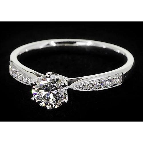 1.75 Carats Round Natural Diamond Engagement Ring White