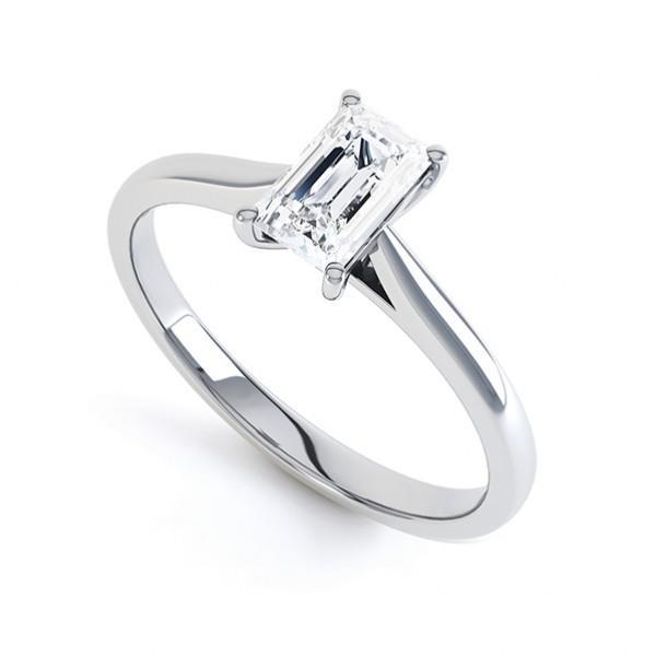 1.75 Carats Sparkling Emerald Genuine Diamond Solitaire Ring White Gold 14K