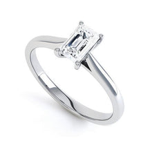 1.75 Carats Sparkling Emerald Genuine Diamond Solitaire Ring White Gold 14K