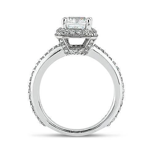 1.75 Ct Cushion Natural Round Halo Ring