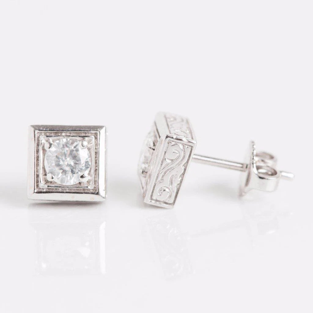 1.80 Carat Sparkling Real Diamonds Ladies Studs Earrings Gold White 14K