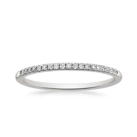 1.9 Ct Round Genuine Cut Diamond Women Wedding Band 14K White Gold