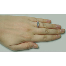 Princess & Round Natural Diamond Three Stone Style Ring White Gold