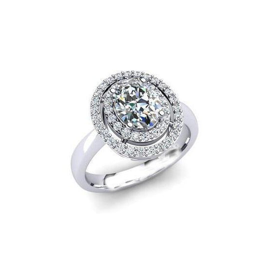 natural round diamond 1.96ct ring front view