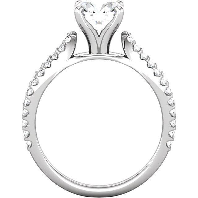 1.97 Ct Round Natural Diamonds Accented Ring Split Shank