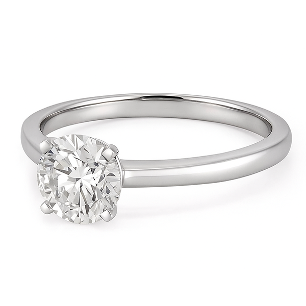 1 Carat Solitaire Round Cut Natural Earth Mined Diamond Wedding Ring White Gold 14K
