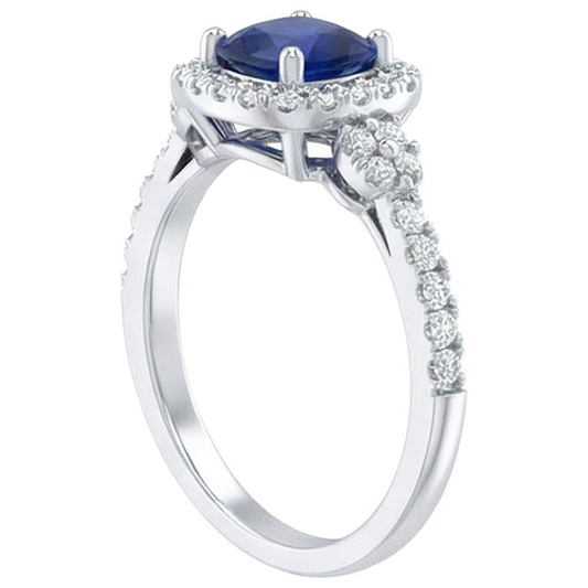natural round sapphire 2.45ct ring side angle