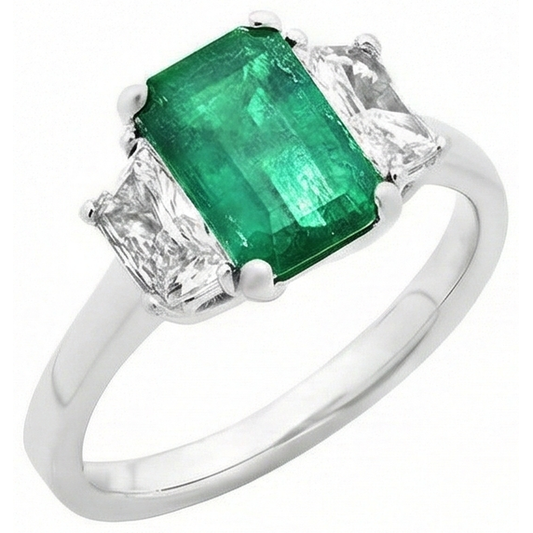 natural emerald 2.50ct ring side angle
