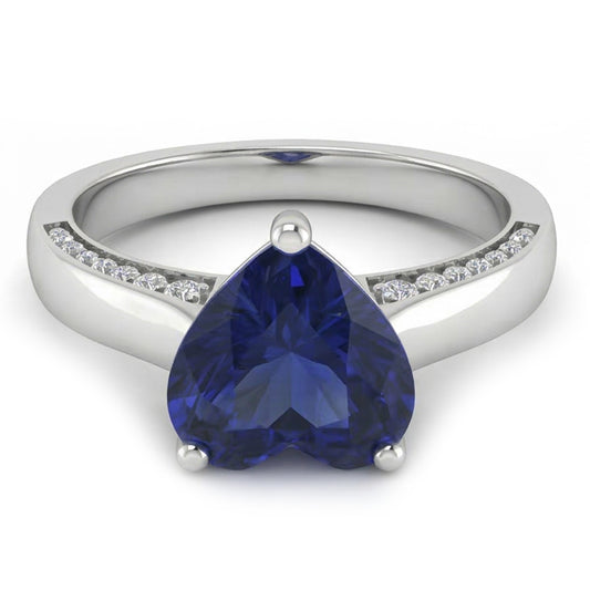 2.50 Carats Solitaire Ceylon Sapphire Ring Prong Set White Gold