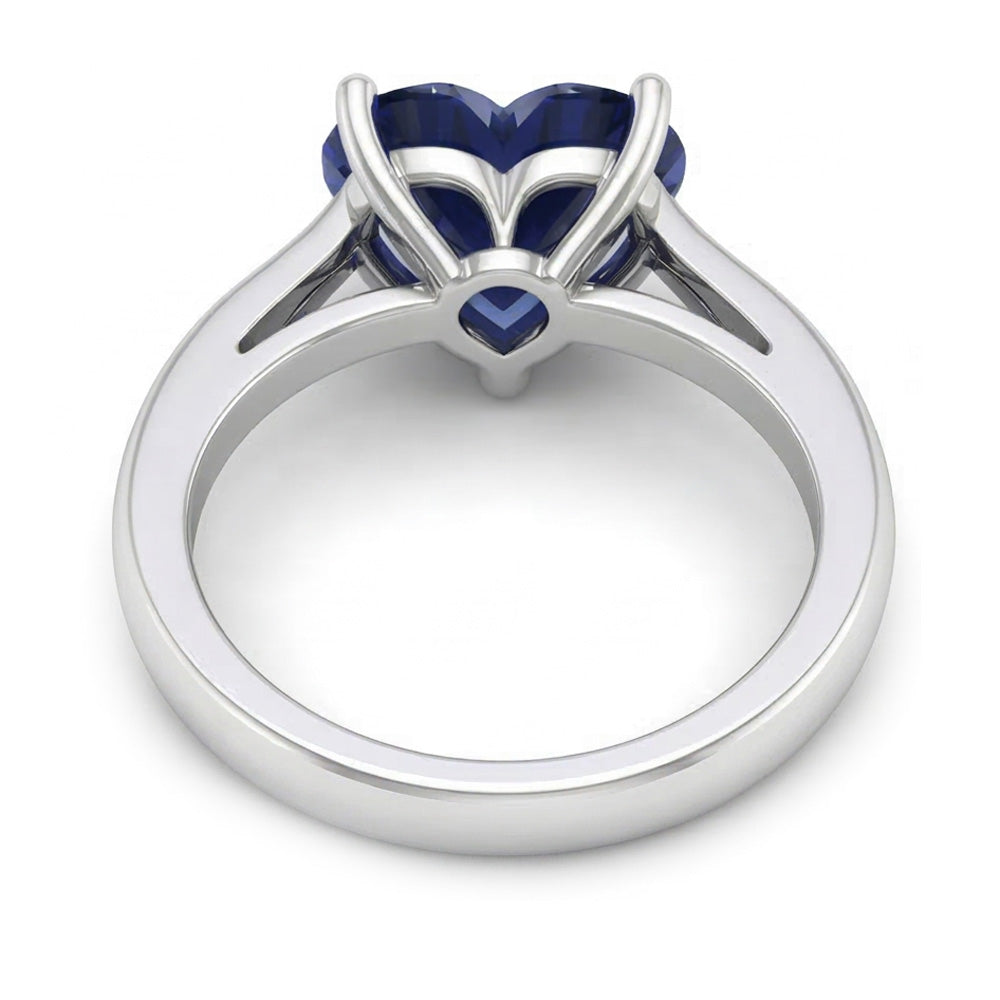 2.50 Carats Solitaire Ceylon Sapphire Ring Prong Set White Gold