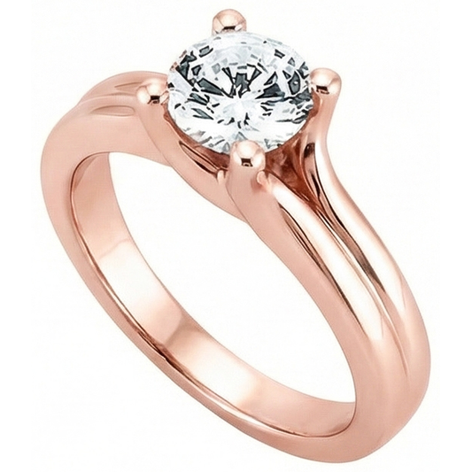 natural round diamond 2.50ct ring front view