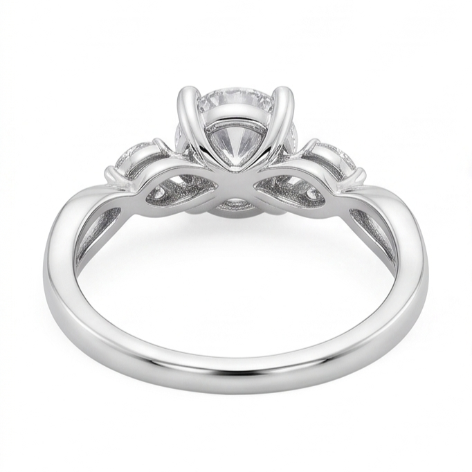 2.94 Carats Round And Marquise Cut Natural Earth Mined Diamonds Anniversary Ring White Gold