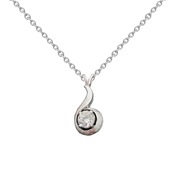 2 Carat Brilliant Cut Real Diamond Necklace Pendant With Chain 14K Gold