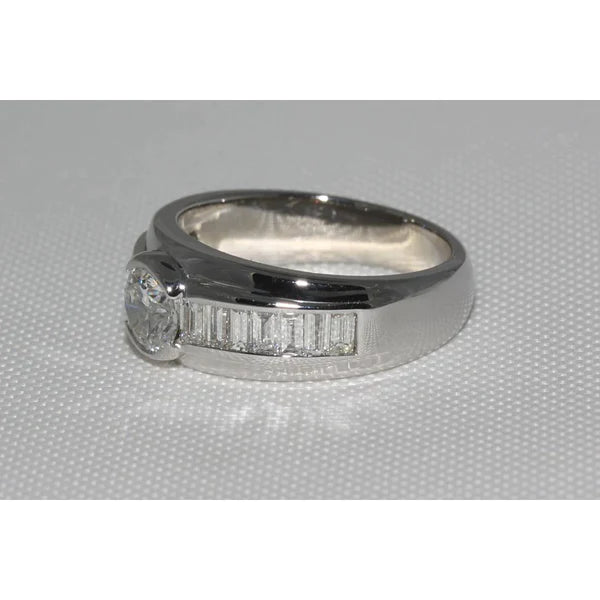 2 Carat Natural Diamonds Engagement Ring Men's Band White Gold 14K