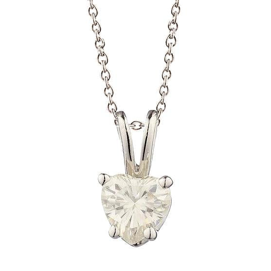 natural heart diamond 2ct pendant front view