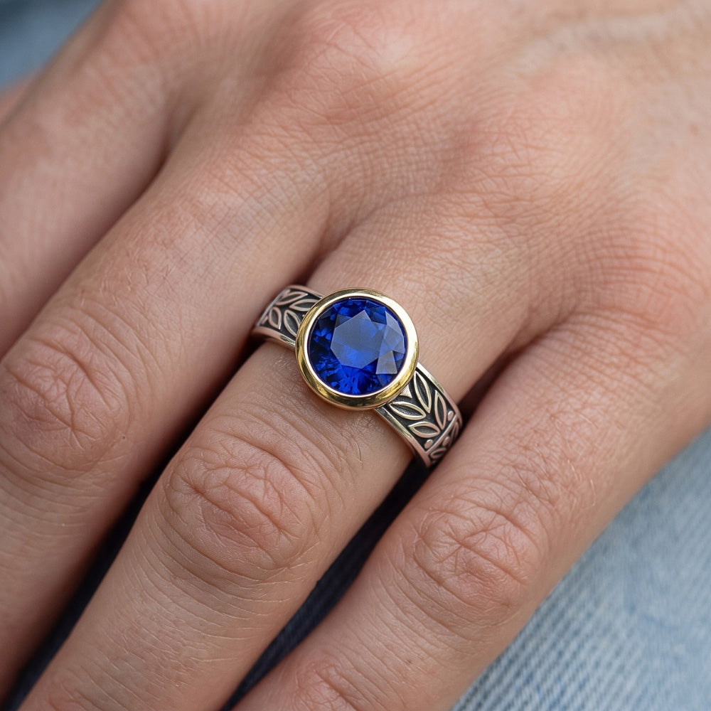 2 Carat Solitaire Ring Round Tanzanite AAA Antique Style Jewellery