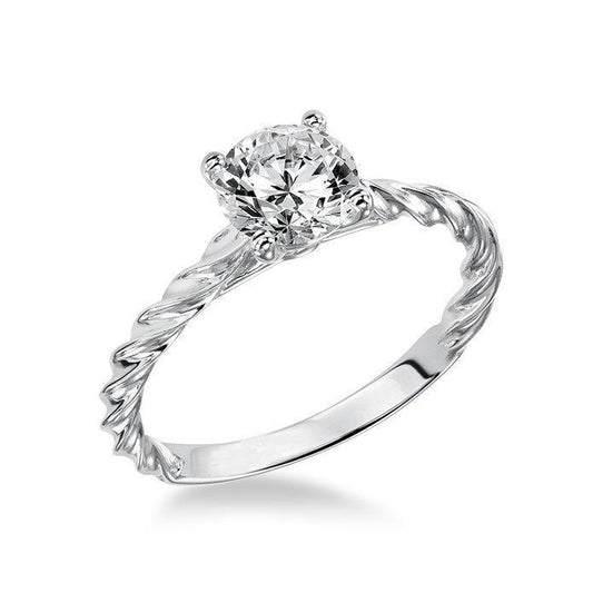 natural round diamond 2ct ring front view