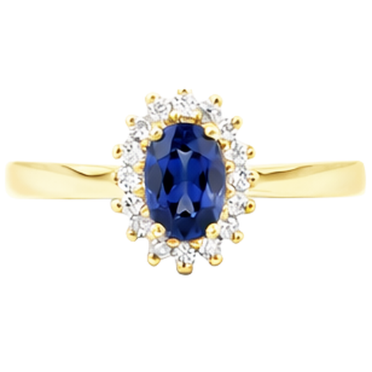 2 Carats Blue Tanzanite And Natural Earth Mined Diamond Wedding Ring Yellow Gold 14K
