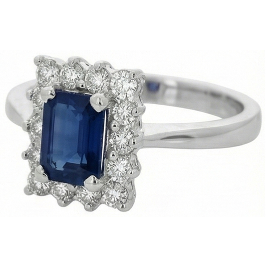 natural round sapphire 2ct ring side angle