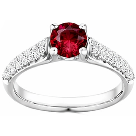natural round ruby 2ct ring side angle